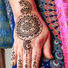 USA, Washington State. Indian Mehendi celebration. Henna application and rituals. Art Print